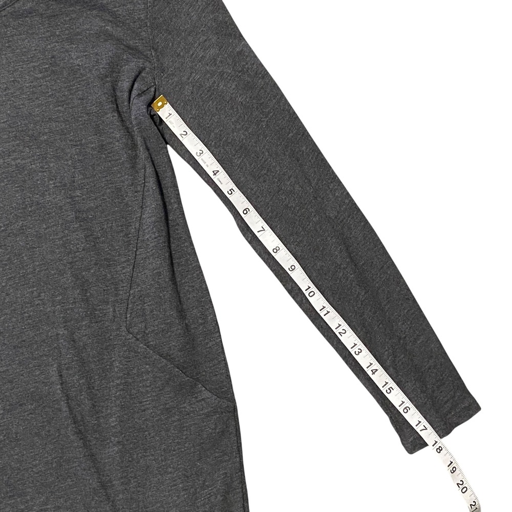 Eileen Fisher Charcoal Grey V-Neck Long Sleeve Tunic Dress with Pockets Size XXS - Picture 5 of 8